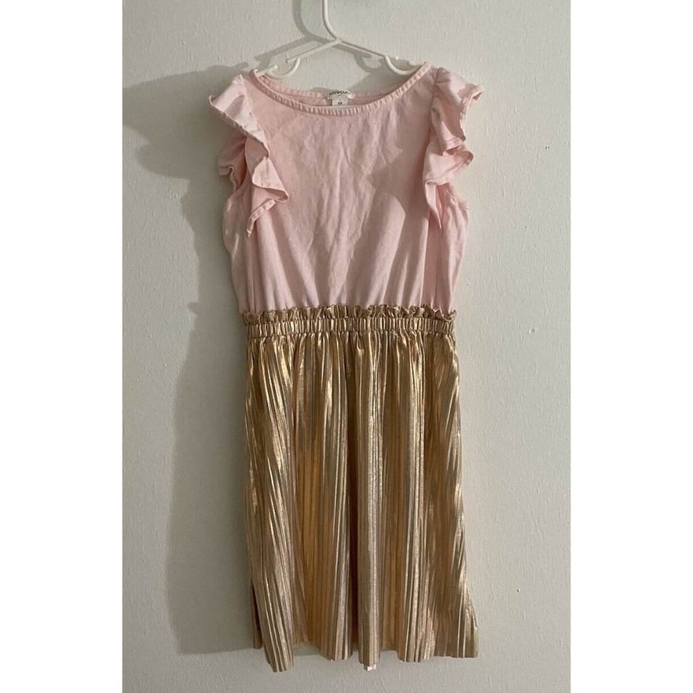 Crewcuts Pale Pink and Rose Gold Short Sleeve 100% Cotton Casual Dress Girls 10